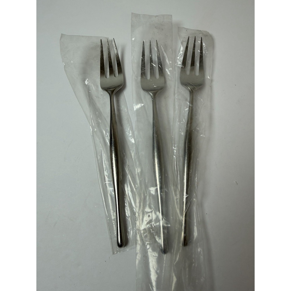 3 Dinner Forks DESIGN 3 Lauffer/Towle 18/8 Satin Stainless Steel Norway